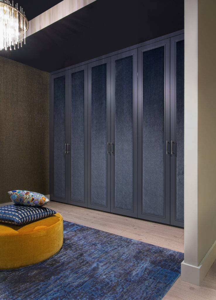 Dark blue fabric wardrobes