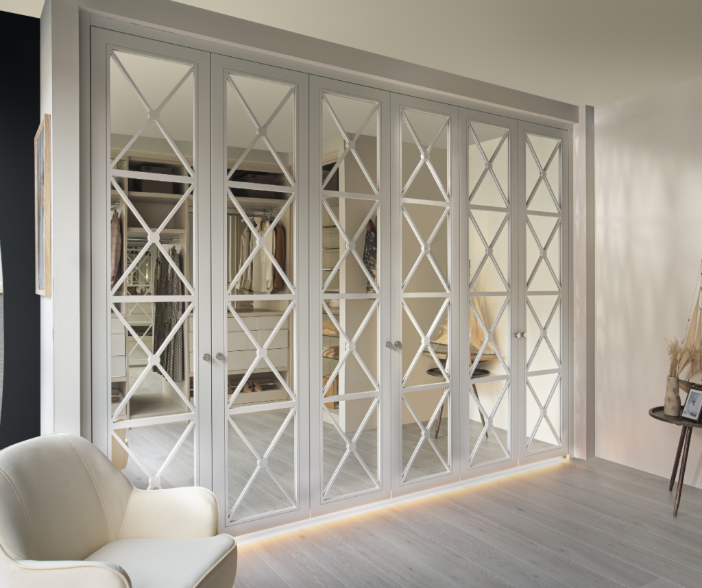 White and Mirror made to measure wardrobe